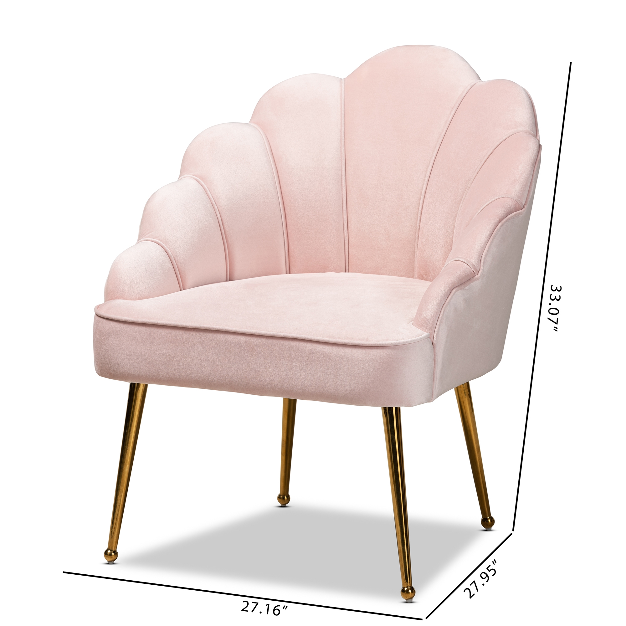 Pink and best sale gold velvet chair